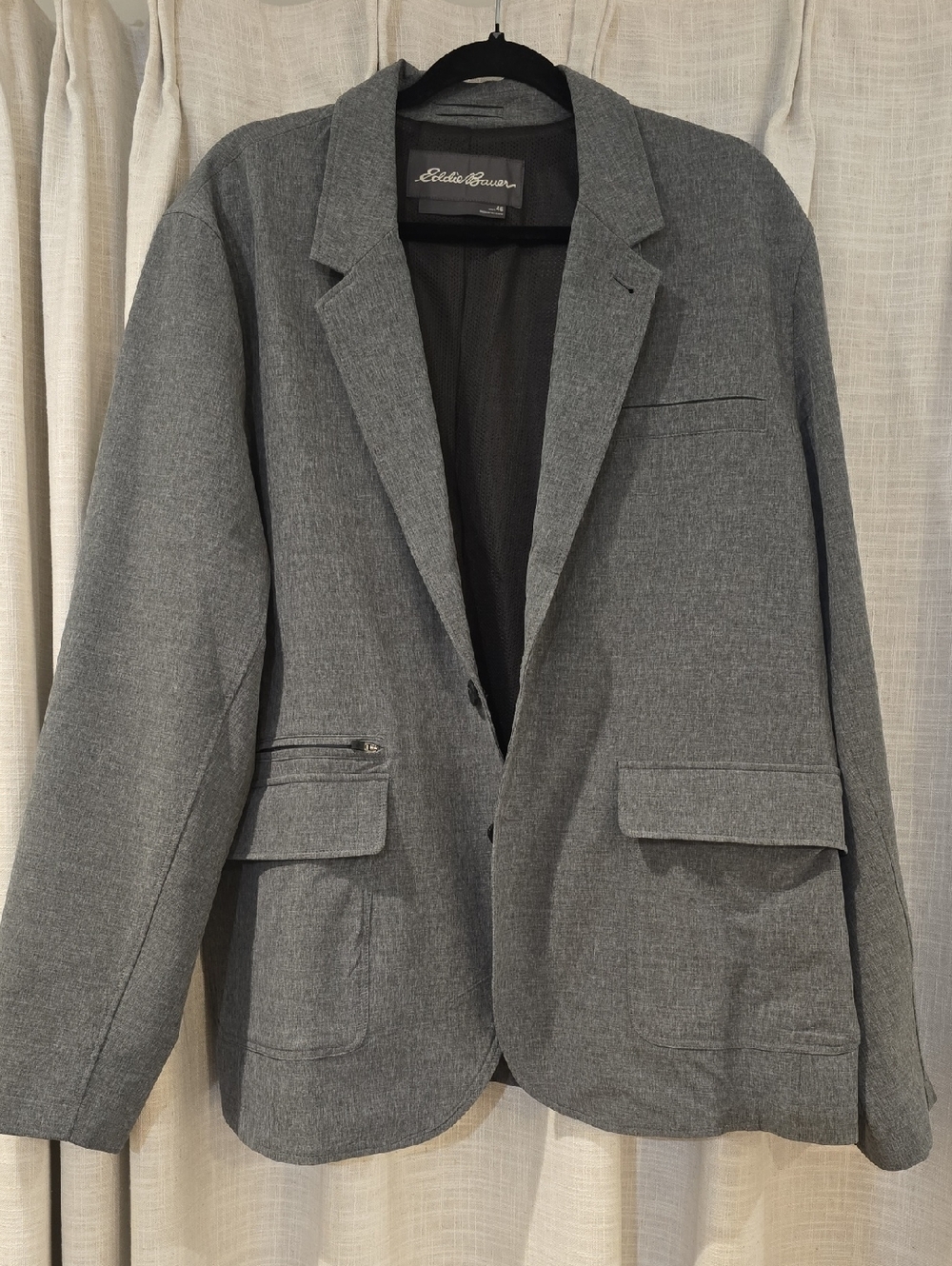 Eddie Bauer Men's Gray Notch-Lapel Blazer